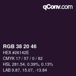 Color code: RGB 38 20 46 | qconv.com