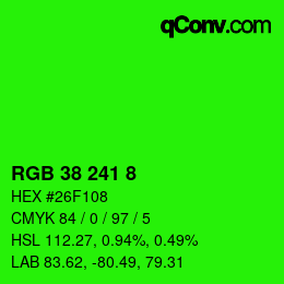 Color code: RGB 38 241 8 | qconv.com