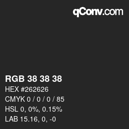Code couleur: RGB 38 38 38 | qconv.com