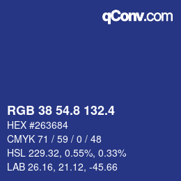 カラーコード: RGB 38 54.8 132.4 | qconv.com