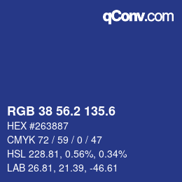 カラーコード: RGB 38 56.2 135.6 | qconv.com