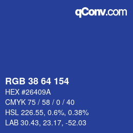 カラーコード: RGB 38 64 154 | qconv.com