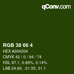 Color code: RGB 38 66 4 | qconv.com