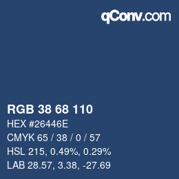 Color code: RGB 38 68 110 | qconv.com