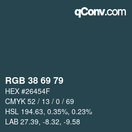 Código de color: RGB 38 69 79 | qconv.com