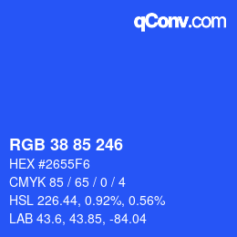 Color code: RGB 38 85 246 | qconv.com