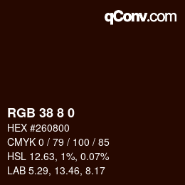 カラーコード: RGB 38 8 0 | qconv.com