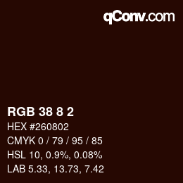 カラーコード: RGB 38 8 2 | qconv.com