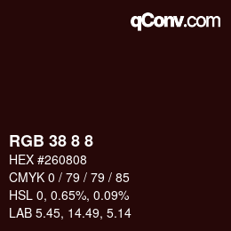 Color code: RGB 38 8 8 | qconv.com