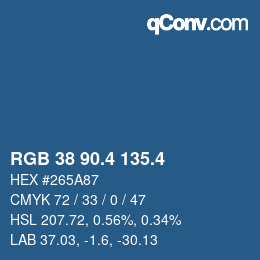 カラーコード: RGB 38 90.4 135.4 | qconv.com