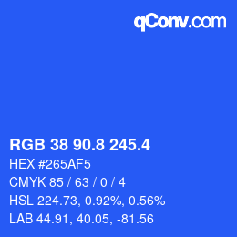 カラーコード: RGB 38 90.8 245.4 | qconv.com