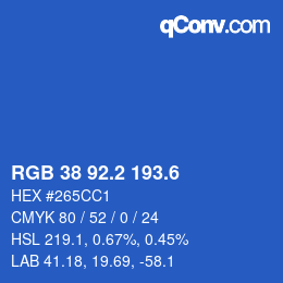 カラーコード: RGB 38 92.2 193.6 | qconv.com