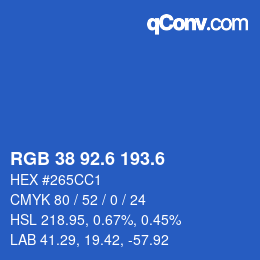 カラーコード: RGB 38 92.6 193.6 | qconv.com