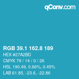 Color code: RGB 39.1 162.8 189 | qconv.com