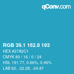 Color code: RGB 39.1 162.8 193 | qconv.com