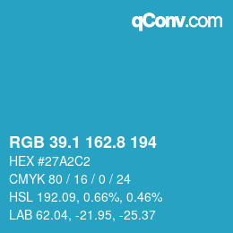 Color code: RGB 39.1 162.8 194 | qconv.com