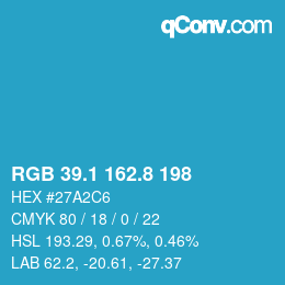 Color code: RGB 39.1 162.8 198 | qconv.com