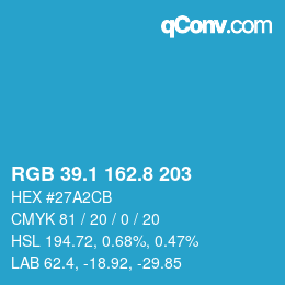 Color code: RGB 39.1 162.8 203 | qconv.com