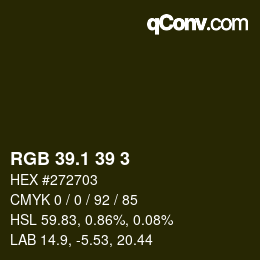 カラーコード: RGB 39.1 39 3 | qconv.com