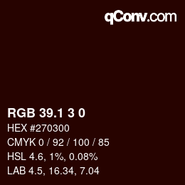 カラーコード: RGB 39.1 3 0 | qconv.com