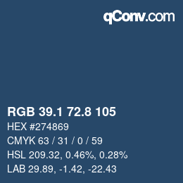 Color code: RGB 39.1 72.8 105 | qconv.com