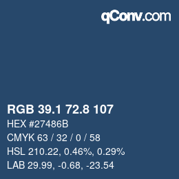 Color code: RGB 39.1 72.8 107 | qconv.com
