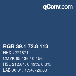 Color code: RGB 39.1 72.8 113 | qconv.com
