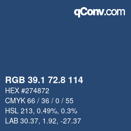 Color code: RGB 39.1 72.8 114 | qconv.com