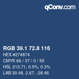 Color code: RGB 39.1 72.8 116 | qconv.com