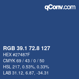 Color code: RGB 39.1 72.8 127 | qconv.com