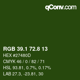カラーコード: RGB 39.1 72.8 13 | qconv.com