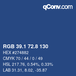 カラーコード: RGB 39.1 72.8 130 | qconv.com
