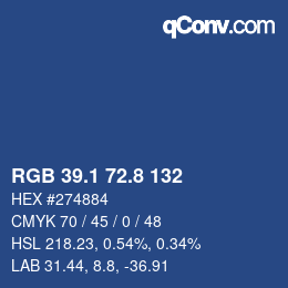 Color code: RGB 39.1 72.8 132 | qconv.com