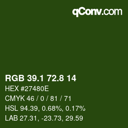 Color code: RGB 39.1 72.8 14 | qconv.com