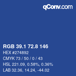 Color code: RGB 39.1 72.8 146 | qconv.com