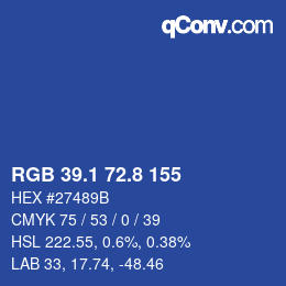 Farbcode: RGB 39.1 72.8 155 | qconv.com