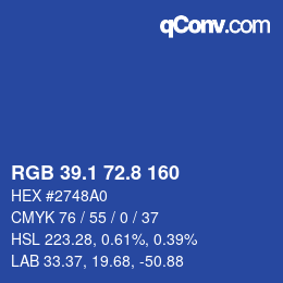 Código de color: RGB 39.1 72.8 160 | qconv.com