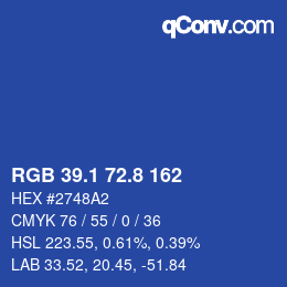 Color code: RGB 39.1 72.8 162 | qconv.com
