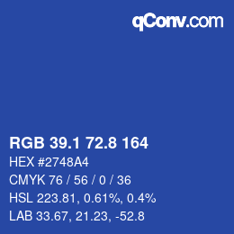 Color code: RGB 39.1 72.8 164 | qconv.com