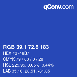 カラーコード: RGB 39.1 72.8 183 | qconv.com