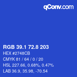 カラーコード: RGB 39.1 72.8 203 | qconv.com