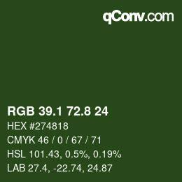 Color code: RGB 39.1 72.8 24 | qconv.com