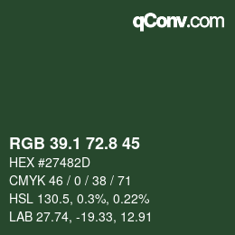 Color code: RGB 39.1 72.8 45 | qconv.com