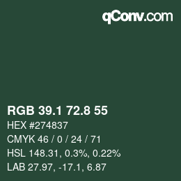 Color code: RGB 39.1 72.8 55 | qconv.com