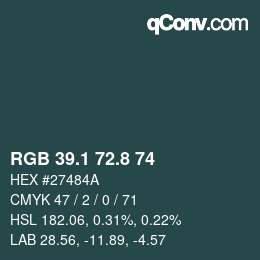 Color code: RGB 39.1 72.8 74 | qconv.com