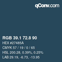 Color code: RGB 39.1 72.8 90 | qconv.com
