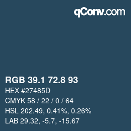 Color code: RGB 39.1 72.8 93 | qconv.com