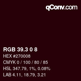 カラーコード: RGB 39.3 0 8 | qconv.com