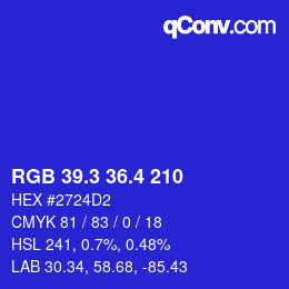 カラーコード: RGB 39.3 36.4 210 | qconv.com