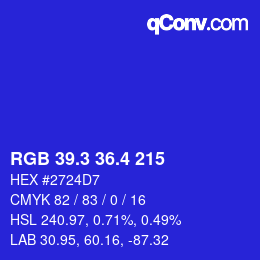 カラーコード: RGB 39.3 36.4 215 | qconv.com